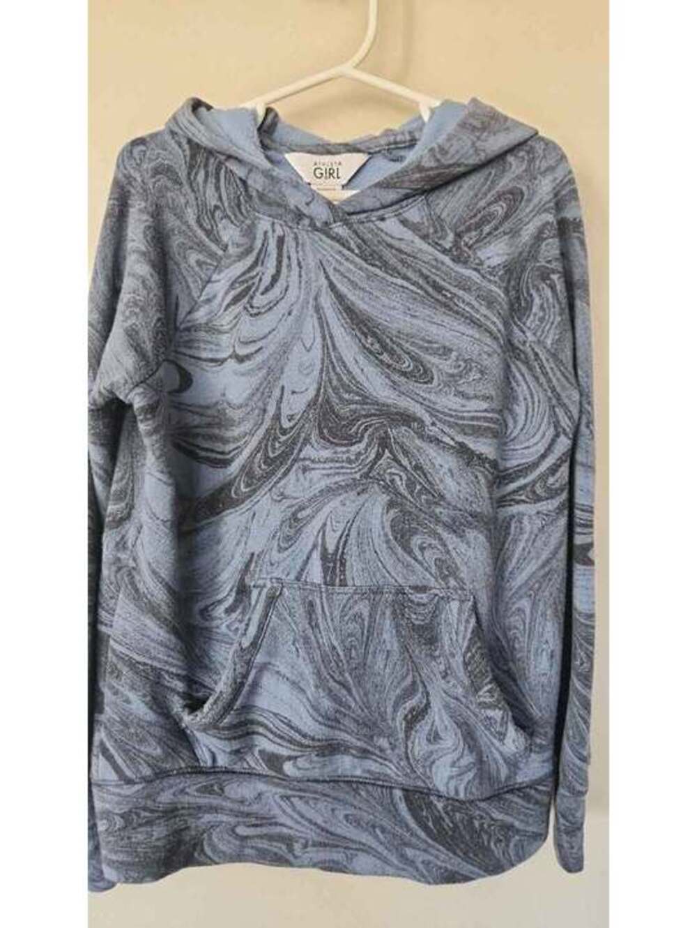 Athleta Girl Sz.6  Marble Blue Print Hoodie